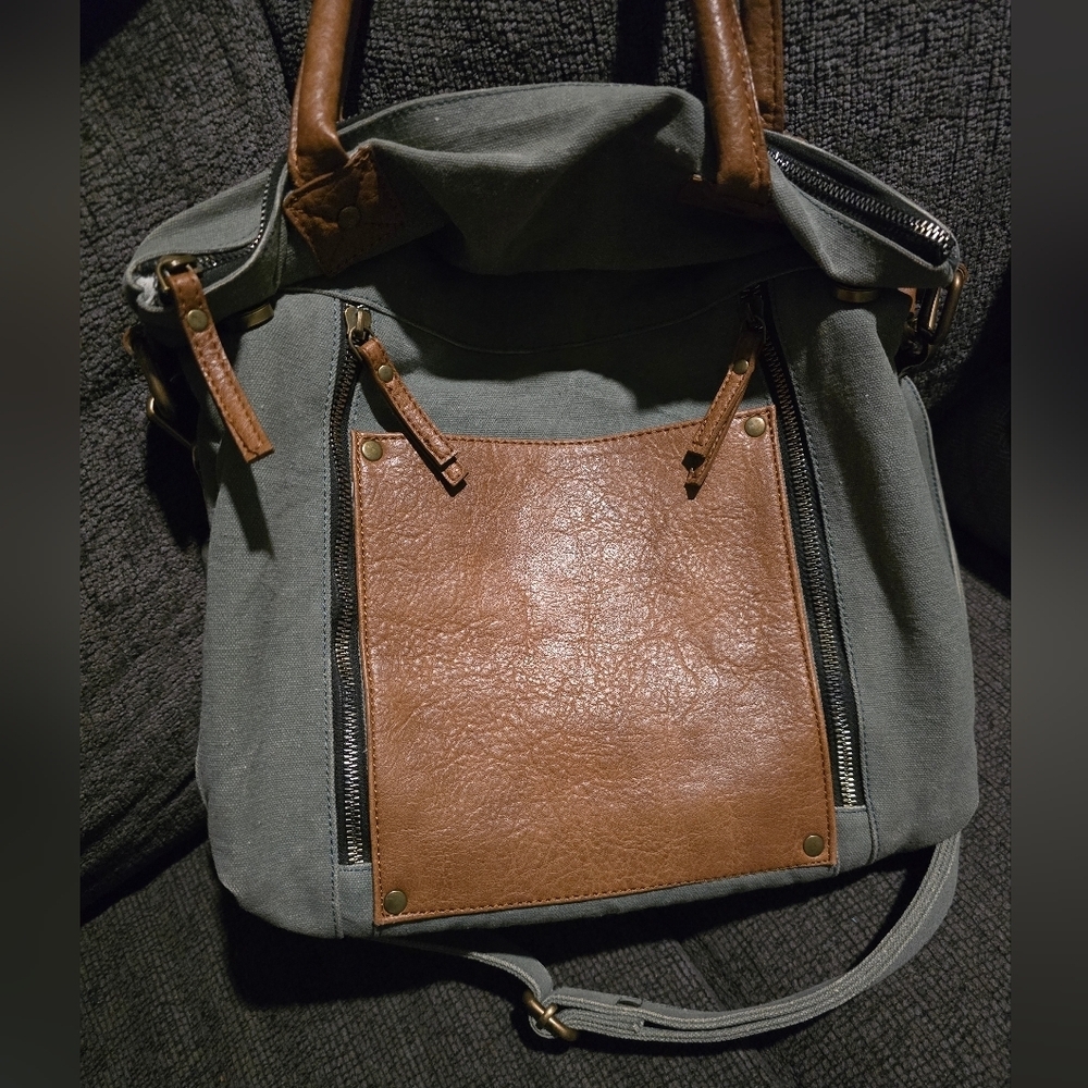Mona B | Recycled Canvas Fold-Over Crossbody Purse - Picture 3 of 4